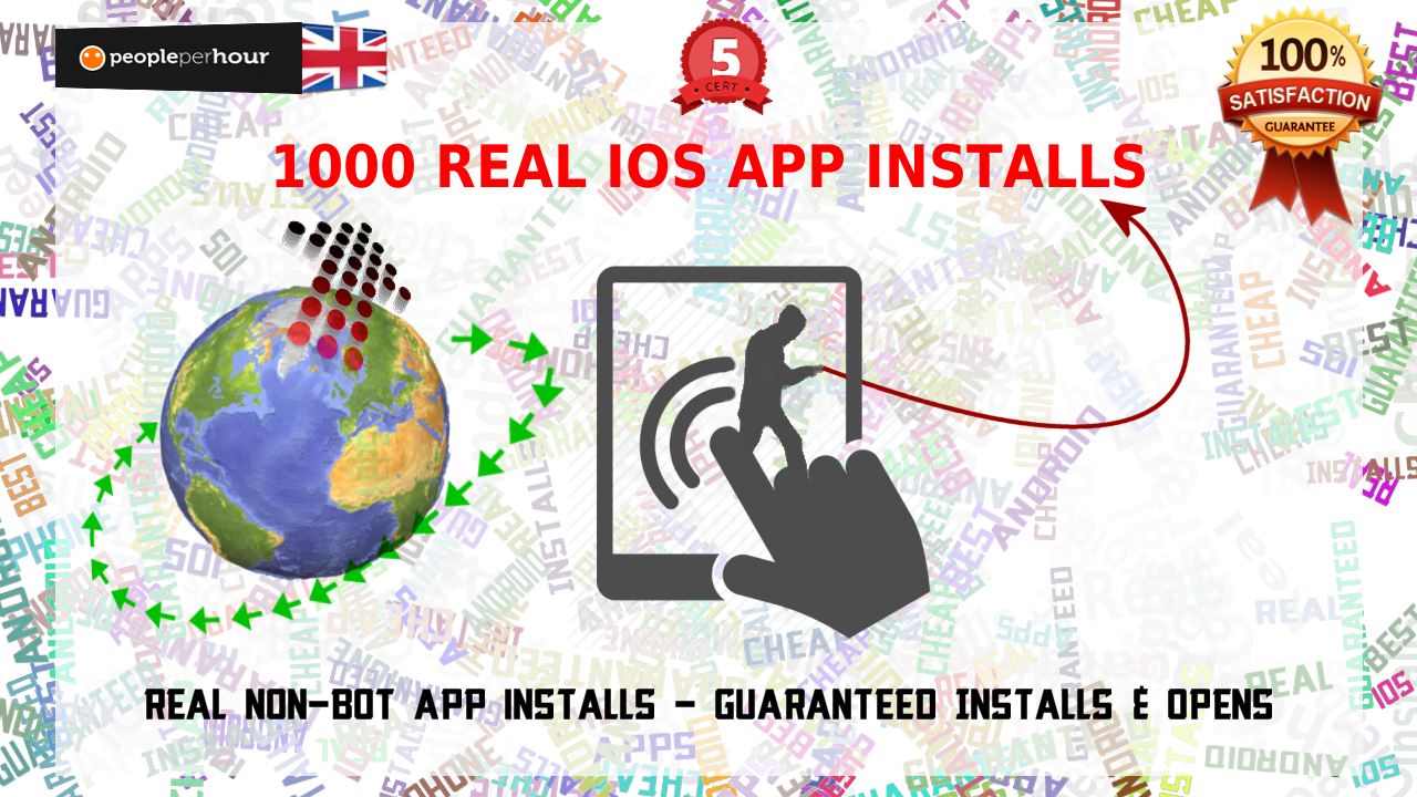 Boost your iOS iPhone app ranking by giving 1000 real installs and guaranteed opens 