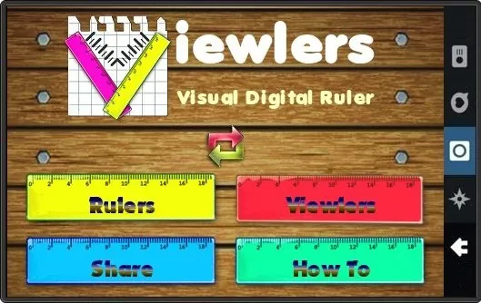 Viewlers Ruler App Main Menu