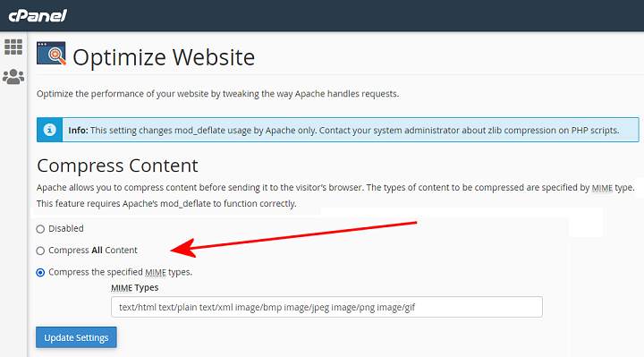 optimize website cpanel wordpress apache