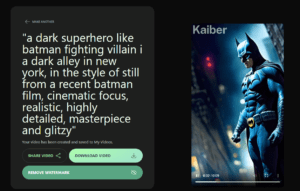 batman superhero ai video generator kaiber